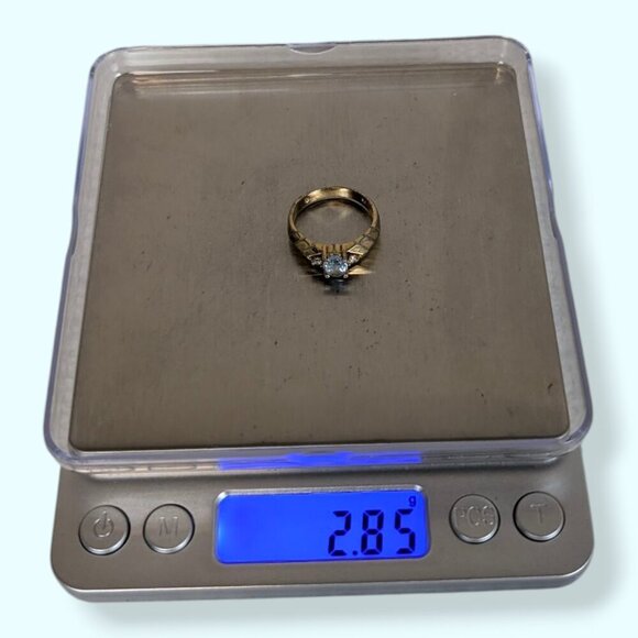 Vintage Topaz & Glass Costume Ring - Picture 7 of 8